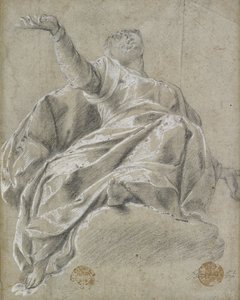 Sedící ženská postava na oblaku, hledící vzhůru, 1600-1675 od Unbekannt