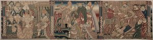 Část vyšívaného vlysu: Ahasver a Ester, Papež plísní císaře, 1625-1649. od Unbekannt