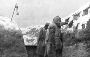 Stráže v zákopu s výhledem na zemi nikoho, Pas-de-Calais, Francie, zima, 1915 od Unbekannt