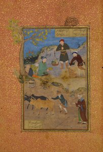 Shaikh Mahneh and the Villager, Folio 49r z Mantiq al-tair Language of the Birds, 1487. od Unbekannt