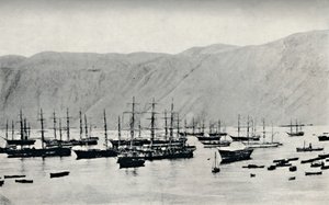 Loď čekající na náklad dusičnanů v Iquique, 1911 od Unbekannt