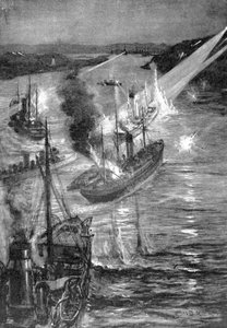 Lodní bitva v rusko-japonské válce, 1904 od Unbekannt