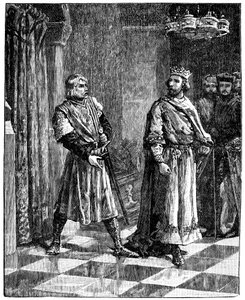Simon de Montfort se hádal s Jindřichem III., 1257, c1880 od Unbekannt