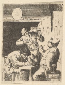 Zpěvák stojící mezi dvěma kuřáky, 1610-85. od Unbekannt