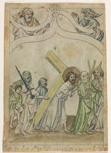 Jeden list z Biblia Pauperum: Kristus korunovaný trny, c. 1410. od Unbekannt