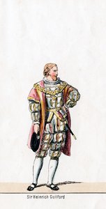 Sir Henry Guildford, návrh kostýmů pro Shakespearovu hru, Jindřich VIII., 19. století od Unbekannt