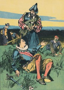 Sir Philip Sidney a umírající voják, c1907 od Unbekannt