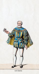 Sir William Sands, návrh kostýmů pro Shakespearovu hru, Jindřich VIII., 19. století od Unbekannt