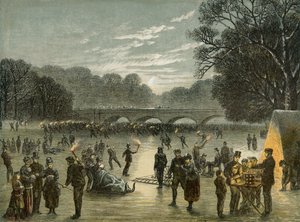 Bruslení na Serpentine v Hyde Parku, Londýn, c1850 od Unbekannt