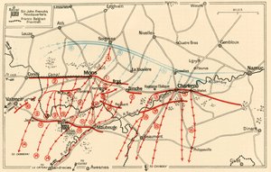 Náčrt hlavních operací poblíž Mons a Charleroi, c1914, c1920. od Unbekannt