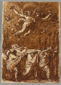 Skicář Folio, Apoštolové nesoucí tělo Panny Marie k hrobu, studie po Lodovico Carracci od Unbekannt