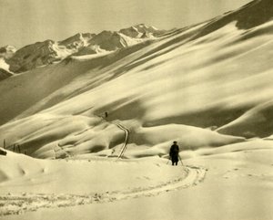 Lyžování na Upper Schlossalm, poblíž Bad Hofgastein, Rakousko, c1935. od Unbekannt
