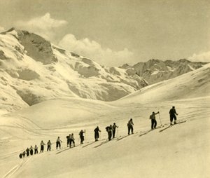Lekce lyžování, Arlberg, Rakousko, c1935. od Unbekannt