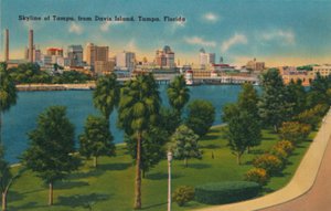 Panorama Tampy, z Davis Island, Tampa, Florida, c1940 od Unbekannt
