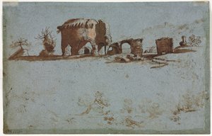 Malá skupina římských ruin, c. 1650. od Unbekannt