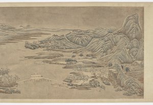 Odklízení sněhu na horách a řekách, po Wang Wei, 16.-17. století. od Unbekannt