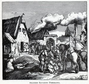 Vojáci pustoší Pomořansko, 1882 od Unbekannt