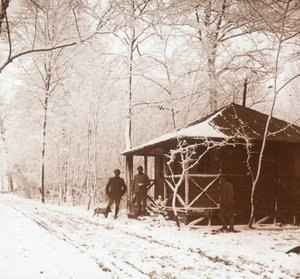 Vojáci ve sněhu, Marquenterre, severní Francie, c1914-c1918 od Unbekannt