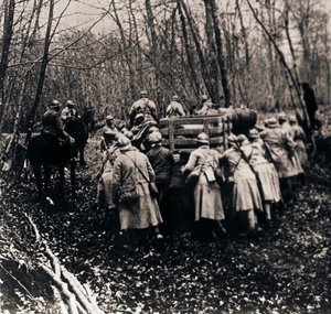 Vojáci v lesích, c1914-c1918 od Unbekannt