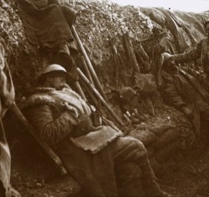 Vojáci odpočívající v zákopech, c1914-c1918 od Unbekannt