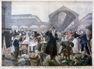 Stánek s polévkou na trhu Les Halles v dopoledních hodinách, 1897 od Unbekannt