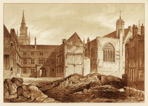 Jihovýchodní pohled na Guildhall Chapel a Blackwell Hall, City of London, 1886 od Unbekannt