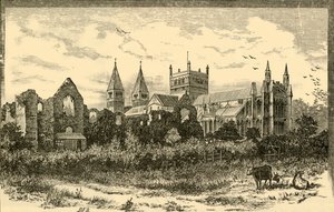 Southwell Minster a ruiny paláce, 1898. od Unbekannt