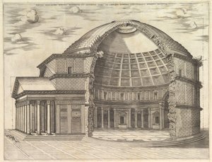 Speculum Romanae Magnificentiae: Pantheon, odtržený, aby ukázal vnitřek, 1553. od Unbekannt