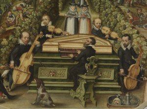 Spinet víko Lucase Friedricha Behaima von Schwartzbach, 1619 od Unbekannt