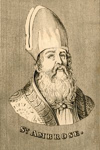 Svatý Ambrož, c340-397, 1830. od Unbekannt
