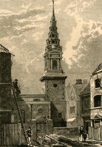 Kostel St. Brides, Fleet Street, 1824, 1897. od Unbekannt