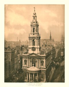 St Mary-le-Strand, Pohled od západu, polovina konce 19. století. od Unbekannt