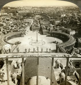 St Peters Square z kopule St Peters baziliky, Řím, Itálie od Unbekannt