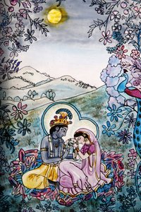 Vitráže v chrámu Iskcon: Krishna a Rada, Londýn, Grande-Bretagne od Unbekannt