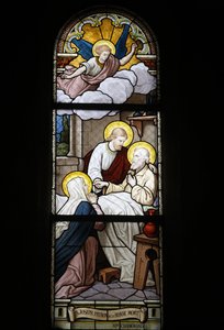 Vitráže v katolickém kostele Notre Dame du Rosaire: Saint Joseph, patron smrti, Saint-Ouen, Francie od Unbekannt