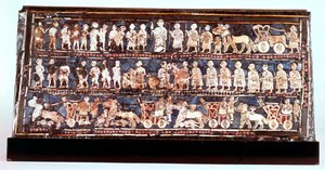 Standard Ur, válečná strana, z královského hřbitova v Ur, Sumer, c2500 př.n.l. od Unbekannt
