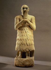 Soška úředníka nebo správce Ebih-Il uctívající bohyni Ištar, z Mari, Střední Eufrat, cca 2500 př. n. l. (sádra a lapis lazuli) (podrobnosti viz 93166) od Unbekannt
