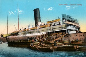 Uhlování parníkem, Port Said, Egypt, 20. století od Unbekannt