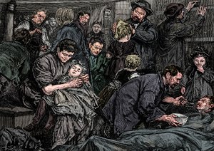 Řídit cestující na atlantickém parníku směřujícím do Ameriky, c1850 od Unbekannt