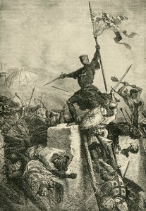 Útok na Konstantinopol od Baldwina, hraběte z Flander, 1204, 1890. od Unbekannt