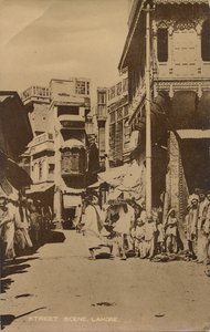 Pouliční scéna, Lahore, . od Unbekannt