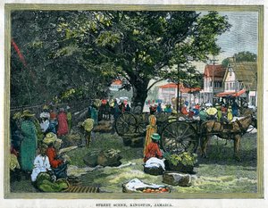 Pouliční scéna, Kingston, Jamajka, c1880 od Unbekannt