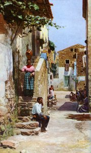 Pouliční scéna, Taormina, Sicílie, Itálie, c1923 od Unbekannt