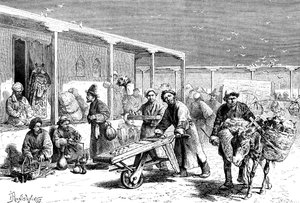 Pouliční scéna, Yarkand, c1890 od Unbekannt