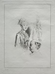 Studie hlav, 1700s. od Unbekannt
