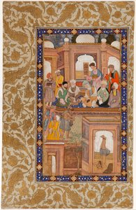 Sufi Reunion. Miniatura z Nafahat al-Uns Breaths of Fellowship od Jamiho od Unbekannt