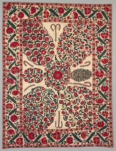 Suzani s květinovými spreji, 1800-1850. od Unbekannt
