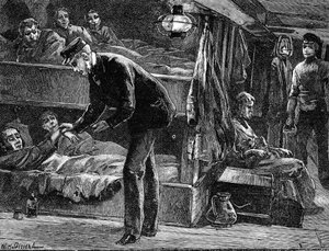Měření tepu nemocného irského emigranta na palubě lodi, 40. léta 19. století c1890 od Unbekannt