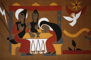 Tapiserie v opatství Saint-Pierre de Solesmes: Život svatého Benedikta, Solesmes, Francie od Unbekannt