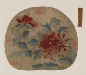 Tapiserie: pivoňky, možná dynastie Ming, 1368-1644. od Unbekannt